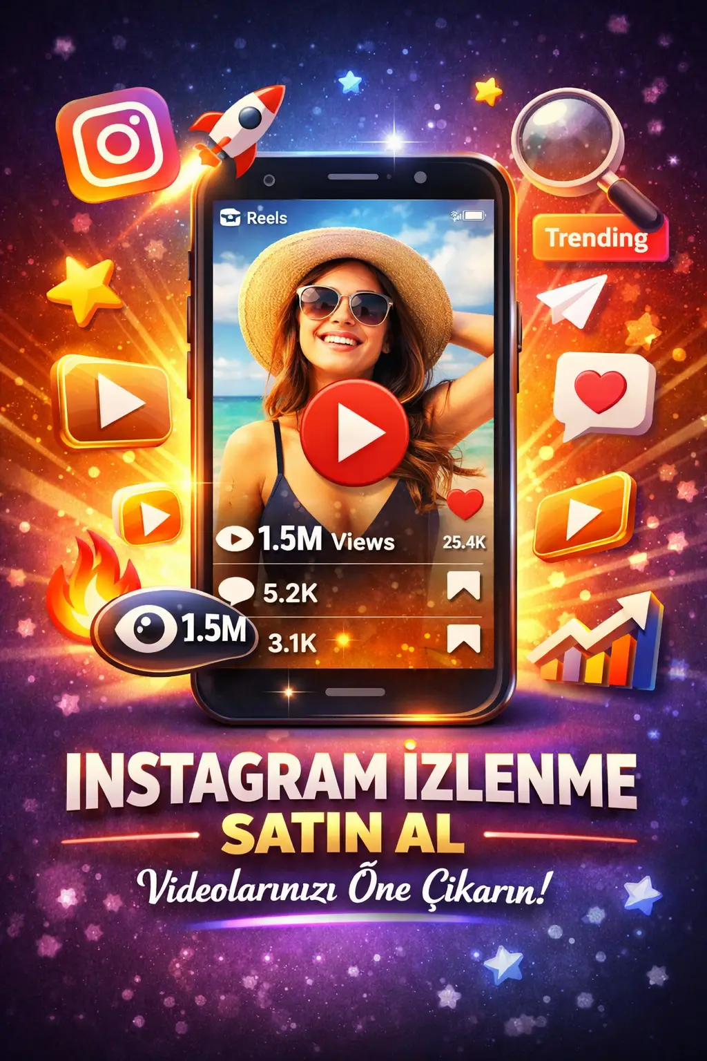 Premium Instagram izlenme hizmeti ile videolarınızın g&ouml;r&uuml;nt&uuml;lenmesini artırabilir ve reels i&ccedil;eriklerinizi daha geniş kitlelere ulaştırabilirsiniz.
